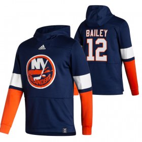 Wholesale Cheap New York Islanders #12 Josh Bailey Adidas Reverse Retro Pullover Hoodie Navy
