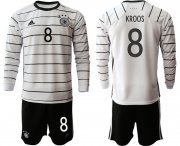 Wholesale Cheap Men 2021 European Cup Germany home white Long sleeve 8 Soccer Jersey