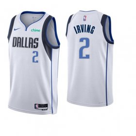 Cheap Men\'s Dallas Mavericks #2 Kyrie Irving White Association Edition Stitched Basketball Jersey
