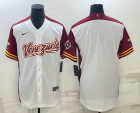 Cheap Men\'s Venezuela Baseball Blank 2023 White World Classic Stitched Jerseys