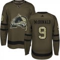 Wholesale Cheap Adidas Avalanche #9 Lanny McDonald Green Salute to Service Stitched NHL Jersey