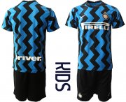 Wholesale Cheap Youth 2020-2021 club Inter Milan home blank blue Soccer Jerseys