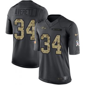Wholesale Cheap Nike Ravens #34 Anthony Averett Black Men\'s Stitched NFL Limited 2016 Salute to Service Jersey