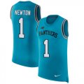 Wholesale Cheap Nike Panthers #1 Cam Newton Blue Alternate Men's Stitched NFL Limited Rush Tank Top Jersey