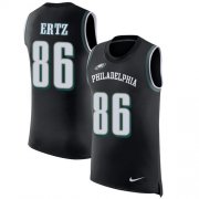 Wholesale Cheap Nike Eagles #86 Zach Ertz Black Alternate Men's Stitched NFL Limited Rush Tank Top Jersey