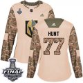 Wholesale Cheap Adidas Golden Knights #77 Brad Hunt Camo Authentic 2017 Veterans Day 2018 Stanley Cup Final Women's Stitched NHL Jersey