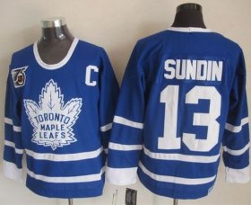 Wholesale Cheap Maple Leafs #13 Mats Sundin Blue 75th CCM Throwback Stitched NHL Jersey