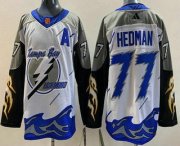 Cheap Men's Tampa Bay Lightning #77 Victor Hedman White 2022 Reverse Retro Authentic Jersey