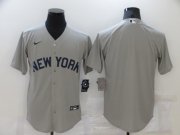 Wholesale Cheap Men's New York Yankees Blank 2021 Grey Field of Dreams Cool Base Stitched Baseball Jersey