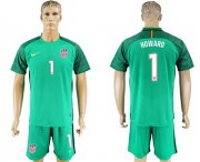 Wholesale Cheap USA #1 Howard Green Goalkeeper Soccer Country Jersey