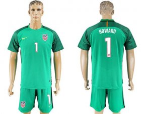 Wholesale Cheap USA #1 Howard Green Goalkeeper Soccer Country Jersey