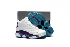 Wholesale Cheap Kids\' Air Jordan 13 Retro Shoes White/Blue-purple