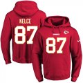 Wholesale Cheap Nike Chiefs #87 Travis Kelce Red Name & Number Pullover NFL Hoodie