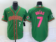 Wholesale Cheap Men's Mexico Baseball #7 Julio Urias Number 2023 Green World Classic Stitched Jersey8