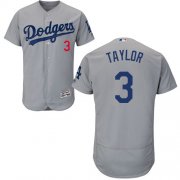 Wholesale Cheap Dodgers #3 Chris Taylor Grey Flexbase Authentic Collection Stitched MLB Jersey