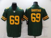 Wholesale Cheap Men's Green Bay Packers #69 David Bakhtiari Green Yellow 2021 Vapor Untouchable Stitched NFL Nike Limited Jersey