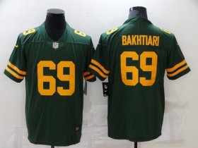 Wholesale Cheap Men\'s Green Bay Packers #69 David Bakhtiari Green Yellow 2021 Vapor Untouchable Stitched NFL Nike Limited Jersey