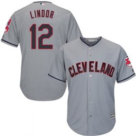 Wholesale Cheap Indians #12 Francisco Lindor Grey Road Stitched Youth MLB Jersey