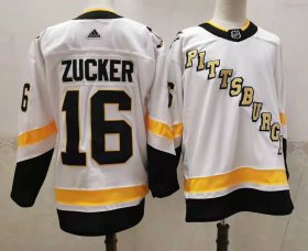 Wholesale Cheap Men\'s Pittsburgh Penguins #16 Jason Zucker White Adidas 2020-21 Stitched NHL Jersey