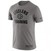 Wholesale Cheap Men's Pittsburgh Steelers Nike Heathered Gray Training Performance T-Shirt