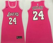 Wholesale Cheap Women's Los Angeles Lakers #24 Kobe Bryant Pink Nike Swingman Stitched Dress Jersey