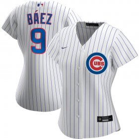Wholesale Cheap Chicago Cubs #9 Javier Baez Nike Women\'s Home 2020 MLB Player Jersey White