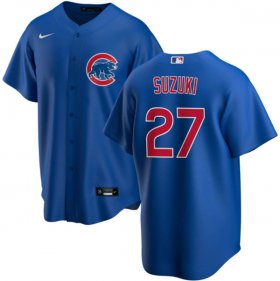 Wholesale Cheap Men\'s Chicago Cubs #27 Seiya Suzuki Royal Cool Base Stitched Baseball Jersey