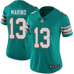 Wholesale Cheap Nike Dolphins #13 Dan Marino Aqua Green Alternate Women\'s Stitched NFL Vapor Untouchable Limited Jersey