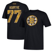Wholesale Cheap Boston Bruins #77 Ray Bourque CCM Retired Player Name & Number T-Shirt Black