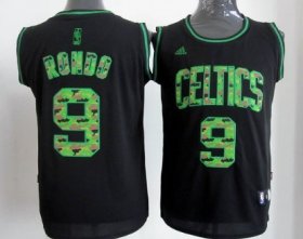 Wholesale Cheap Boston Celtics #9 Rajon Rondo Black Camo Fashion Jersey