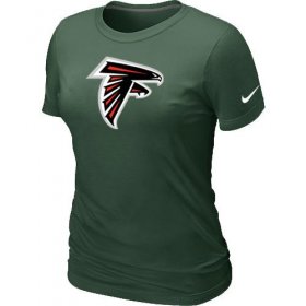 Wholesale Cheap Women\'s Nike Atlanta Falcons Logo NFL T-Shirt Dark Green