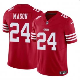 Cheap Men\'s San Francisco 49ers #24 Jordan Mason Red 2023 F.U.S.E. Football Stitched Jersey