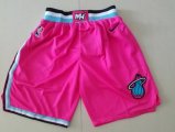 Wholesale Cheap Men Nike Miami Heat Pink NBA Swingman City Edition Shorts