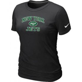 Wholesale Cheap Women\'s Nike New York Jets Heart & Soul NFL T-Shirt Black