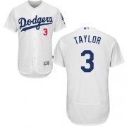 Wholesale Cheap Dodgers #3 Chris Taylor White Flexbase Authentic Collection Stitched MLB Jersey