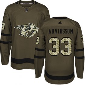 Wholesale Cheap Adidas Predators #33 Viktor Arvidsson Green Salute to Service Stitched NHL Jersey
