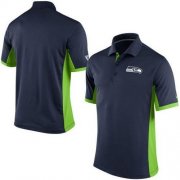 Wholesale Cheap Men's Nike NFL Seattle Seahawks College Navy Team Issue Performance Polo