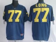 Wholesale Cheap Michigan Wolverines #77 Long Navy Blue Jersey