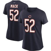 Wholesale Cheap Chicago Bears #52 Khalil Mack Nike Women's Team Player Name & Number T-Shirt Navy