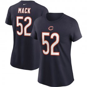 Wholesale Cheap Chicago Bears #52 Khalil Mack Nike Women\'s Team Player Name & Number T-Shirt Navy