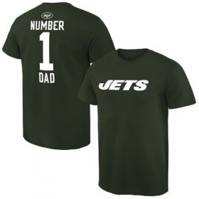 Wholesale Cheap Men\'s New York Jets Pro Line College Number 1 Dad T-Shirt Green