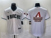 Men's Arizona Diamondbacks White Team Big Logo Cool Base Stitched Baseball Jerseys