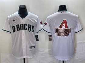 Men\'s Arizona Diamondbacks White Team Big Logo Cool Base Stitched Baseball Jerseys