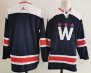 Wholesale Cheap Men's Washington Capitals Blank NEW Navy Blue Adidas Stitched NHL Jersey