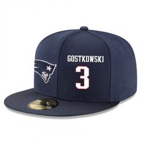 Wholesale Cheap New England Patriots #3 Stephen Gostkowski Snapback Cap NFL Player Navy Blue with White Number Stitched Hat