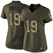 Wholesale Cheap Nike Vikings #19 Adam Thielen Green Women's Stitched NFL Limited 2015 Salute to Service Jersey