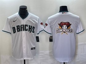 Men\'s Arizona Diamondbacks White Team Big Logo Cool Base Stitched Baseball Jersey