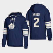 Wholesale Cheap Toronto Maple Leafs #2 Ron Hainsey Blue adidas Lace-Up Pullover Hoodie
