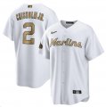 Wholesale Cheap Men's Miami Marlins #2 Jazz Chisholm Jr. White 2022 All-Star Cool Base Stitched Baseball Jersey