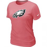 Wholesale Cheap Women's Nike Philadelphia Eagles Pink Logo T-Shirt